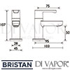 Bristan Nero Basin Taps Dimensions